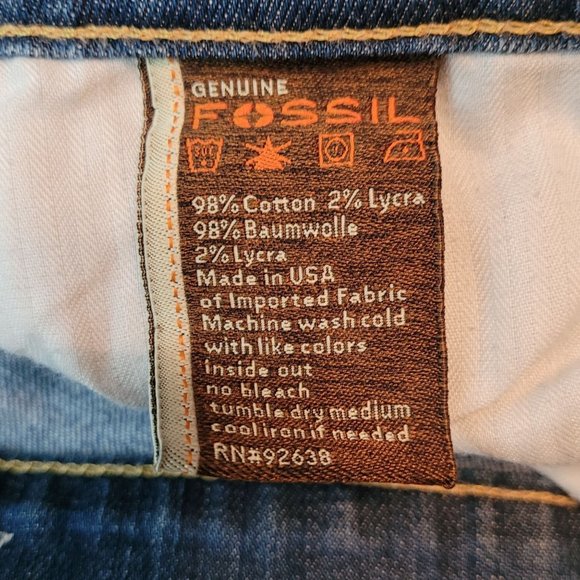Fossil Jeans Size 26 Flare Low Rise Medium Light Wash Boho Western - Picture 4 of 10